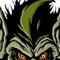 Toxictoons Werewolf Monster Face Full Color Enamel Pin 1 1/2"